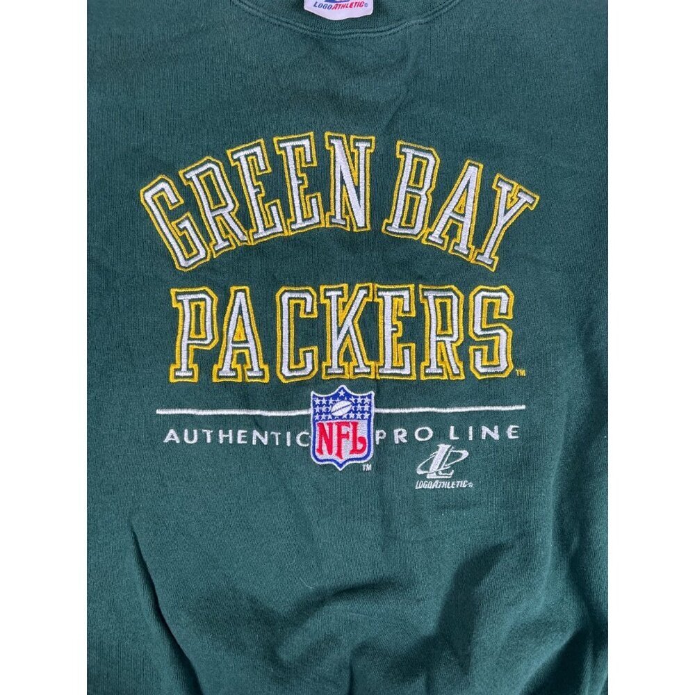 Logo Athletic Mens XL Green Bay Packers NFL Pro Line Sweatshirt Green - Picture 4 of 6